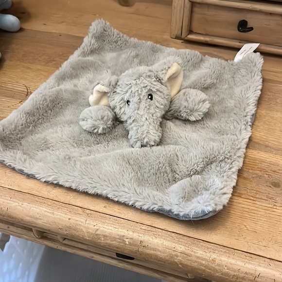 Elephant Lovey Security Blanket Gray Baby Stuffed Animal - Picture 3 of 7